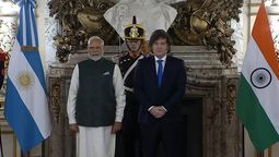Narendra Modi, primer ministro de India, con Javier Milei