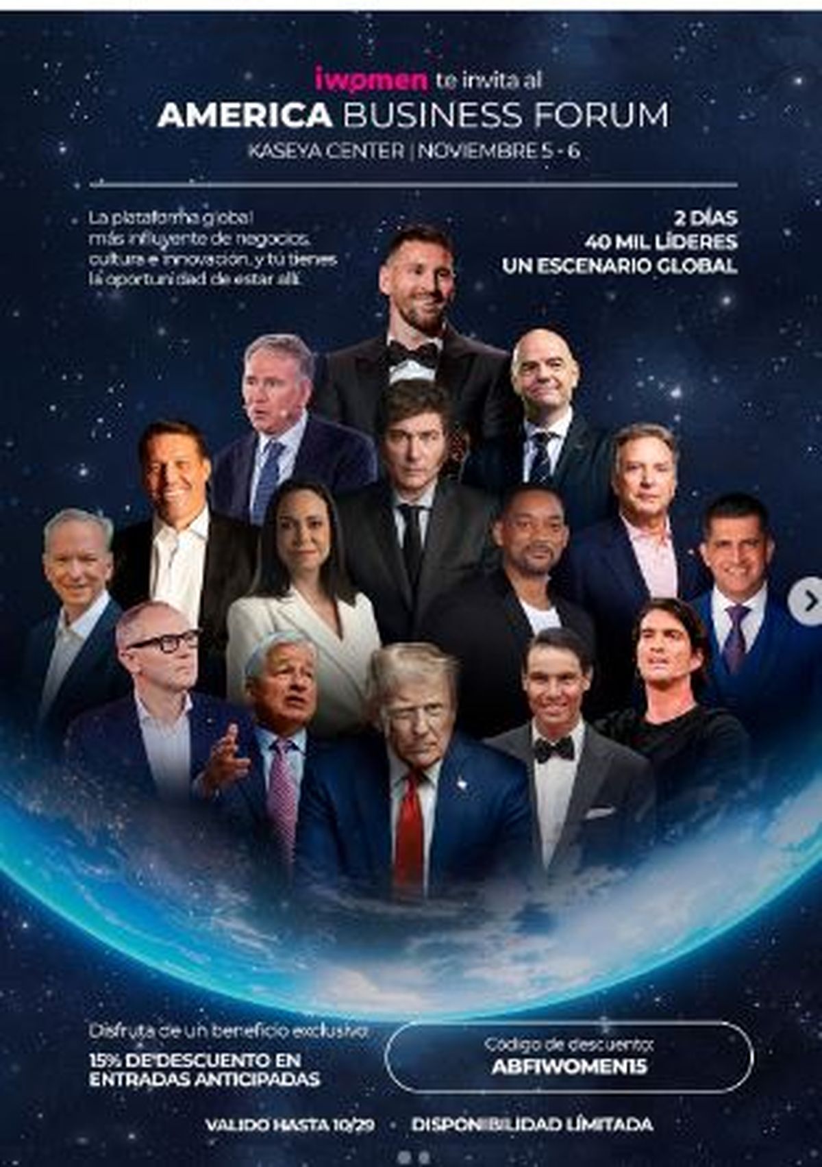 La imagen que promociona la megacumbre en Estados Unidos.