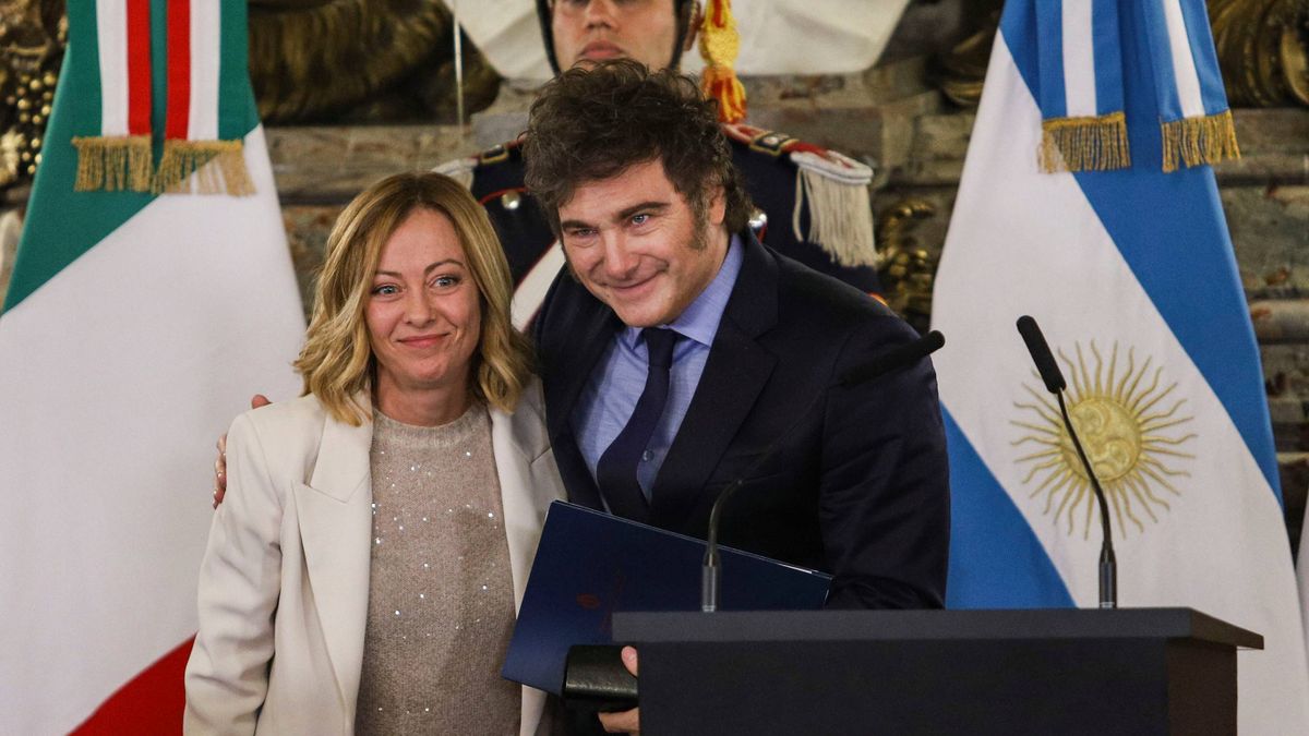 Giorgia Meloni y Javier Milei en Casa Rosada.