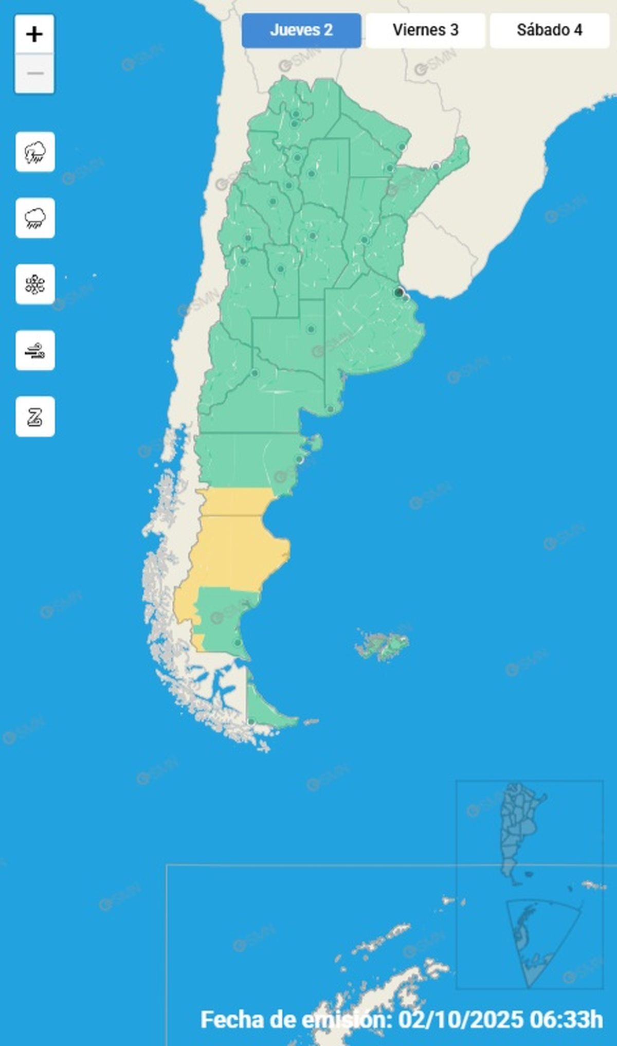 Estas son las provincias afectadas hace varios días. Estas son las provincias afectadas hace varios días.