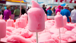 ¡Un caos total! El video muestra cómo un hombre intenta vender algodón de azúcar y termina cubierto él y toda la feria en dulce