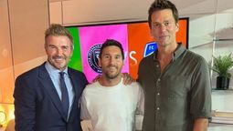 Tom Brady, acá con Beckham y Messi, estará en el sorteo. Tom Brady, acá con Beckham y Messi, estará en el sorteo.