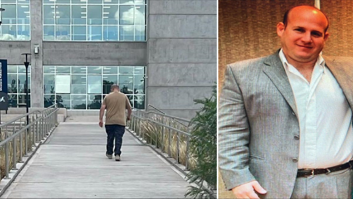 El abogado Pasccon, días atrás, caminando solo por las instalaciones del Polo Judicial. El abogado Pasccon, días atrás, caminando solo por las instalaciones del Polo Judicial.