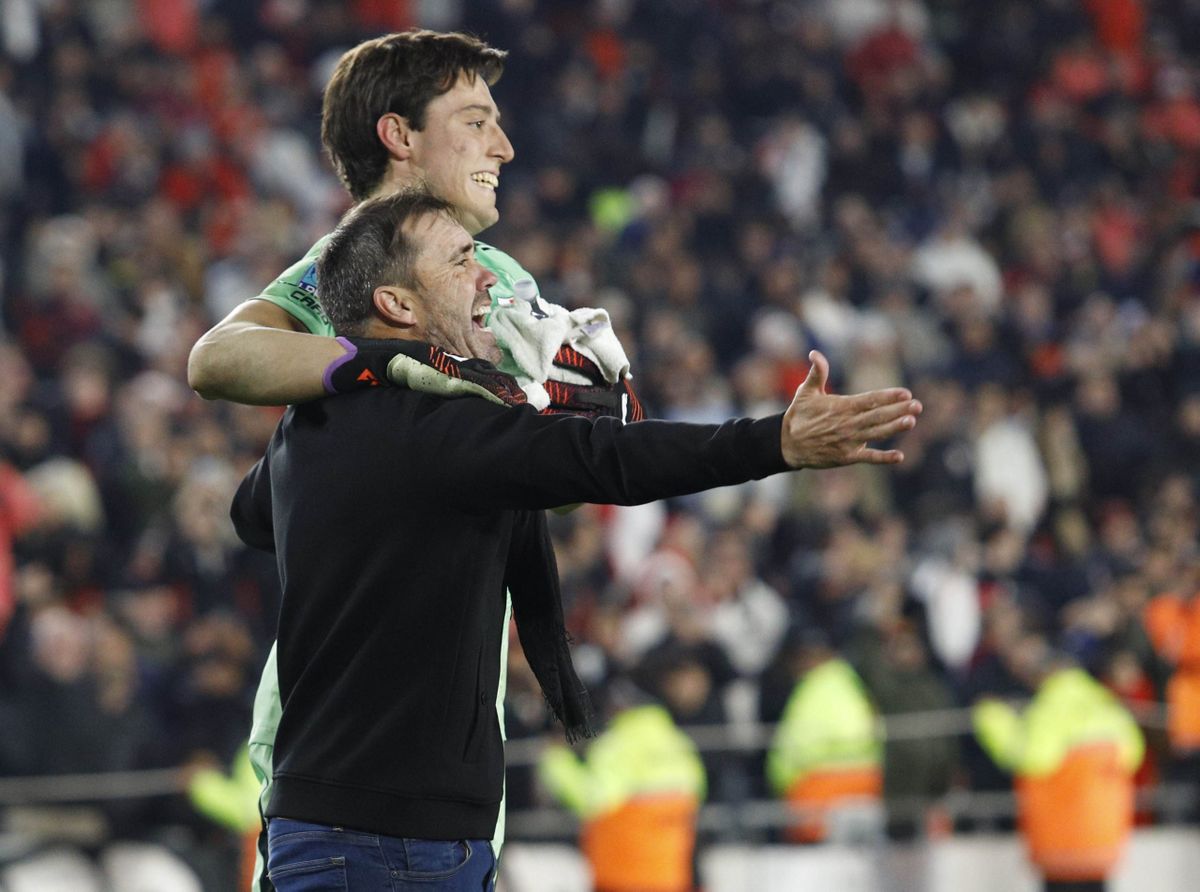 Beltrán y Coudet en pleno festejo.