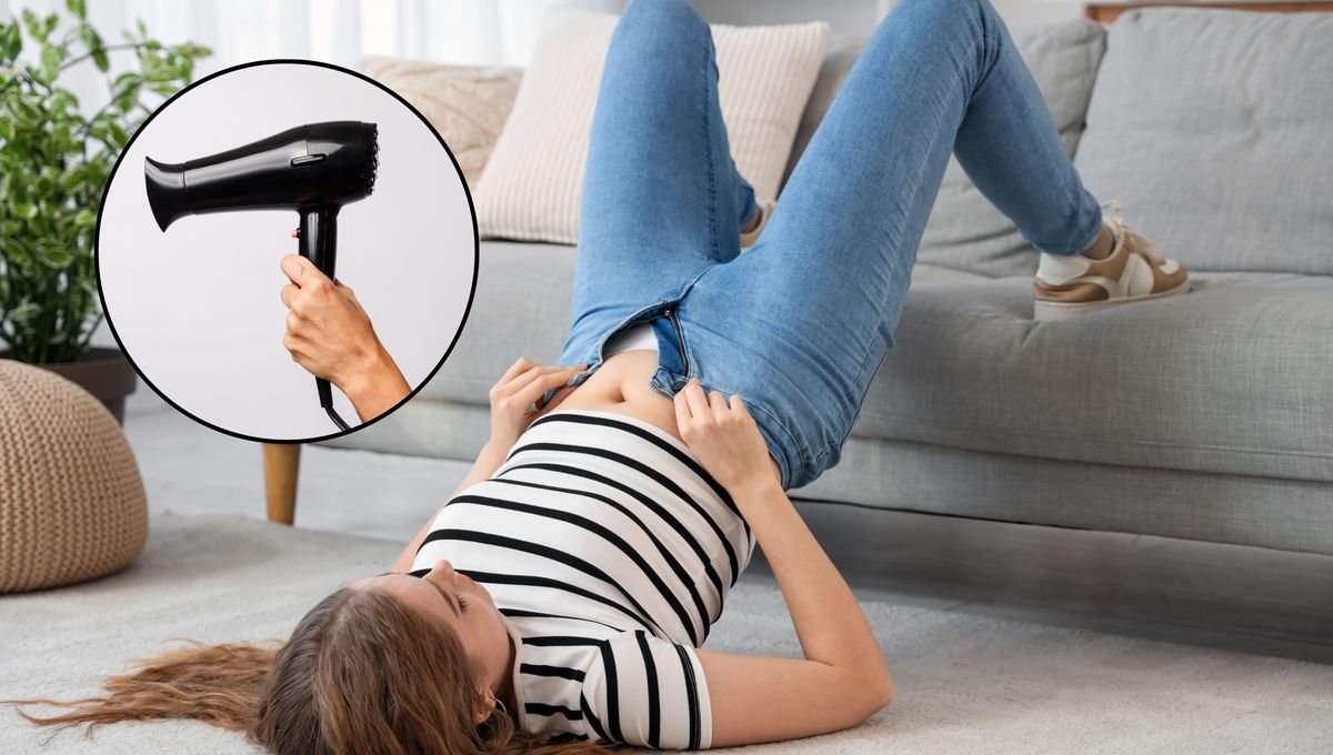 También puedes recortar los bordes de los jeans y añadir un trozo de tela a cada lado para agrandarlos También puedes recortar los bordes de los jeans y añadir un trozo de tela a cada lado para agrandarlos