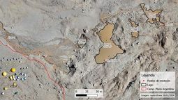 Como consecuencia del rápido deshielo por las altas temperaturas, tres lagunas se formaron rápidamente en la Quebrada de los Relinchos, entre los campamentos Casa de Piedra y Plaza Argentina, en el parque Aconcagua. Foto: Gobierno de Mendoza.