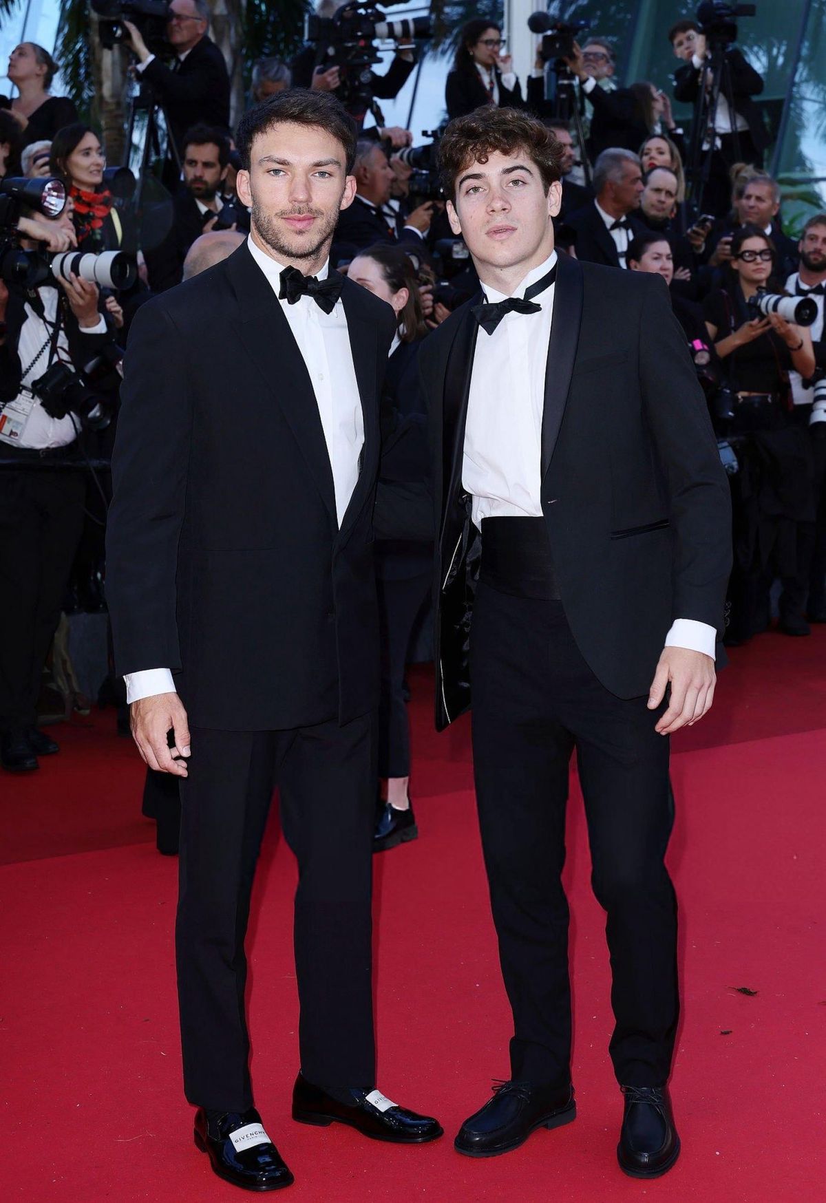 Pierre Gasly y Franco Colapinto en la red carpet del Festival de Cannes.
