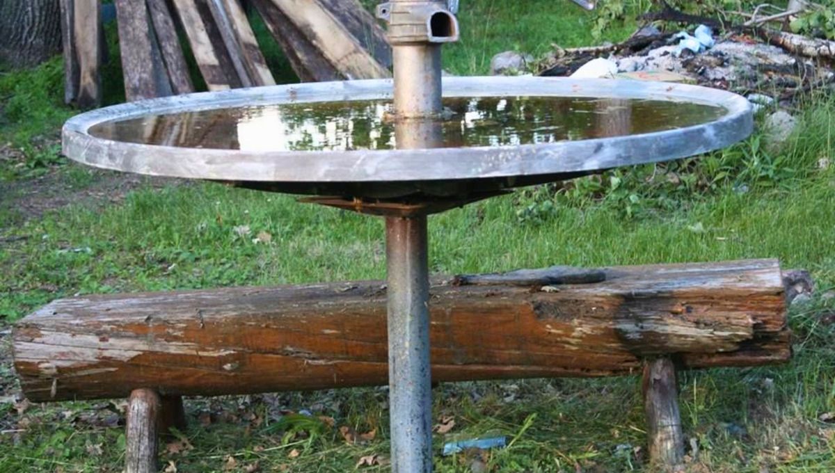 Convertí la antena de DirecTV en un bebedero para tu jardín.