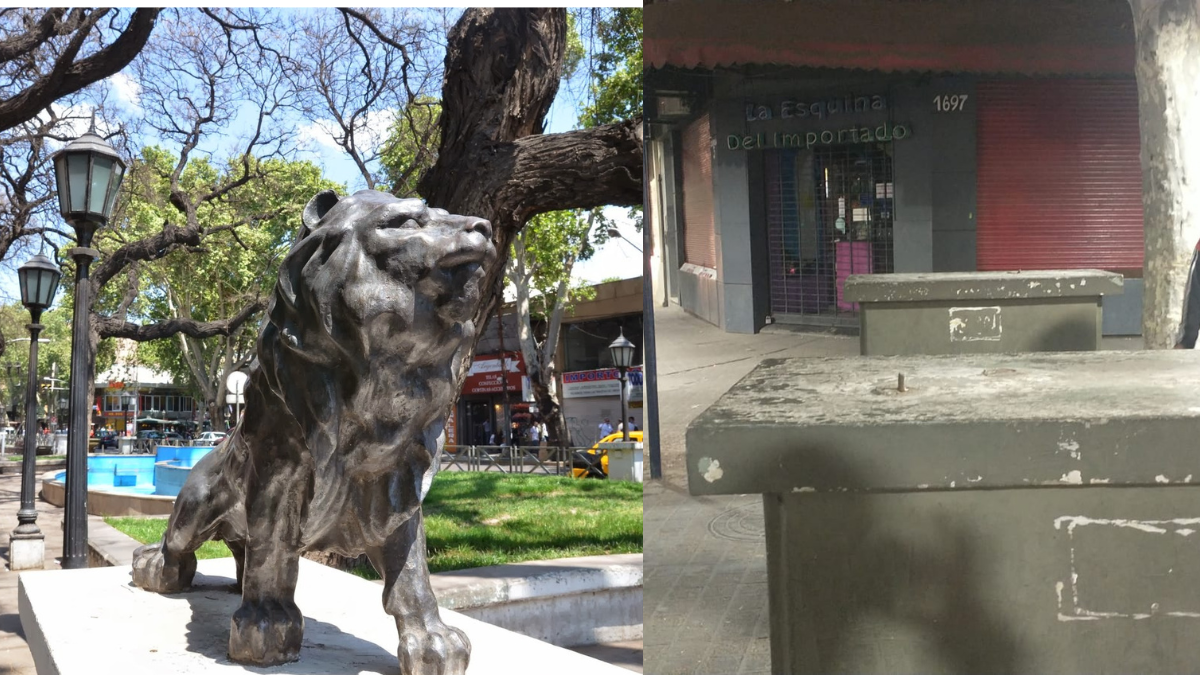 Así se veían los leones de la Alameda en la última restauración