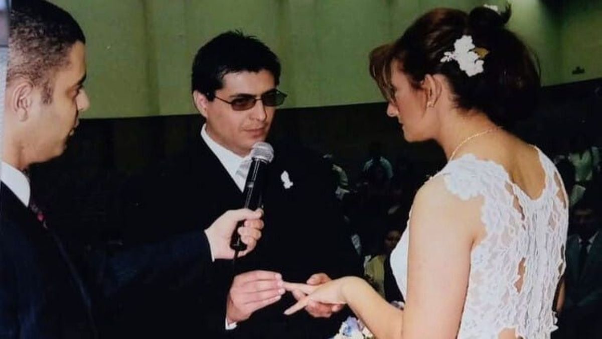 La boda con Fabiana, en una iglesia evangélica. La boda con Fabiana, en una iglesia evangélica.