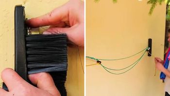 Si tenés un cepillo de escoba viejo, tenés un tesoro: cómo hacer un tender para colgar la ropa en la pared