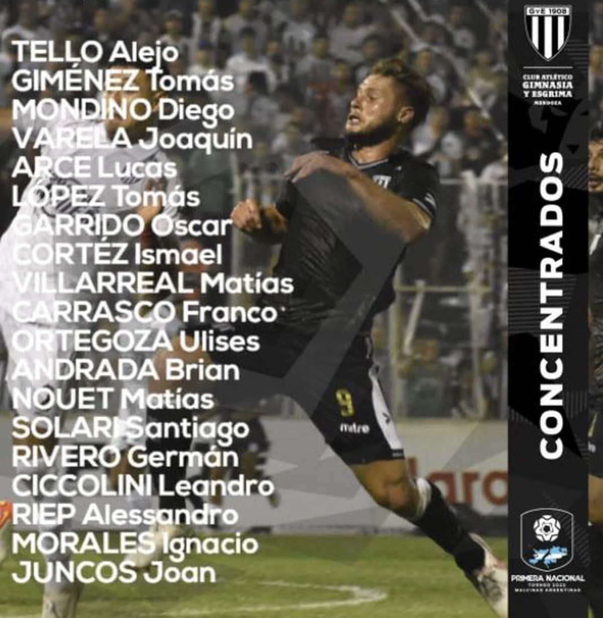 Los concentrados de Gimnasia y Esgrima para jugar ante Estudiantes de Río Cuarto.