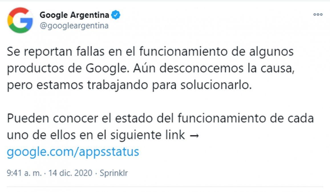 Gmail, Google Drive y YouTube volvieron: qué fue lo que pasó