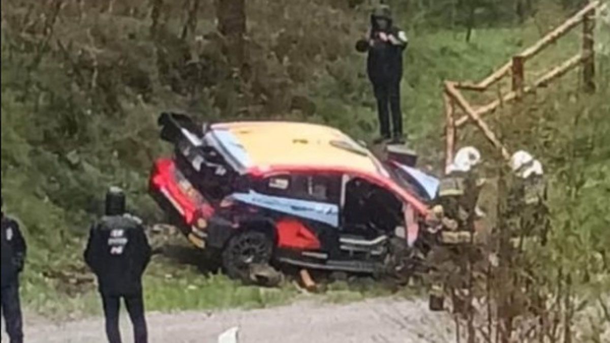 El Hyundai de Graig Breen que se preparaba para el Rally de Croacia