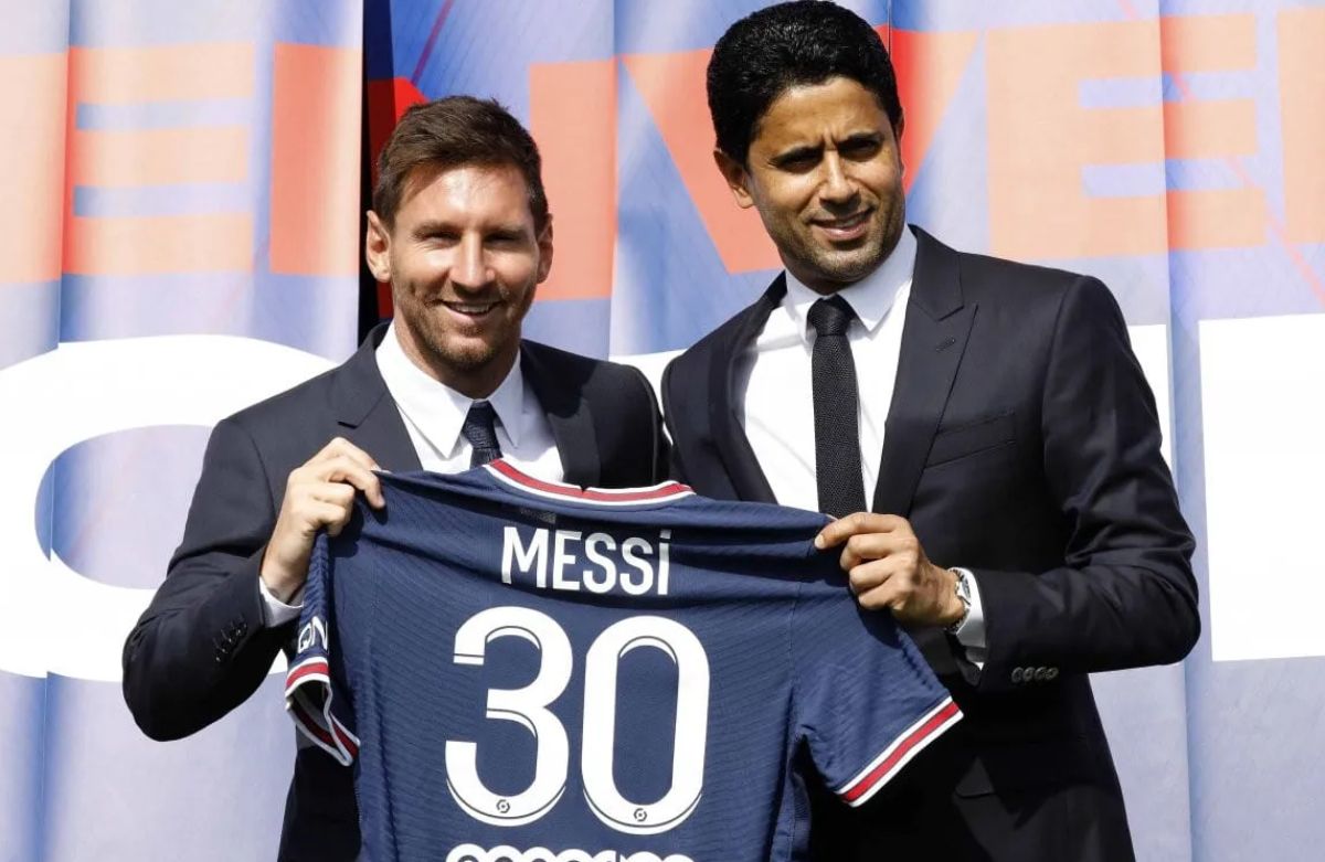 Messi y Al-Khelaifi, juntos en el PSG
