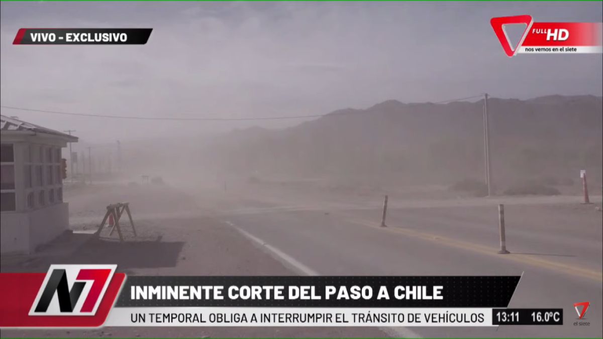 Fuerte viento y tránsito cerrado hacia la alta montaña en Uspallata desde las 13.30