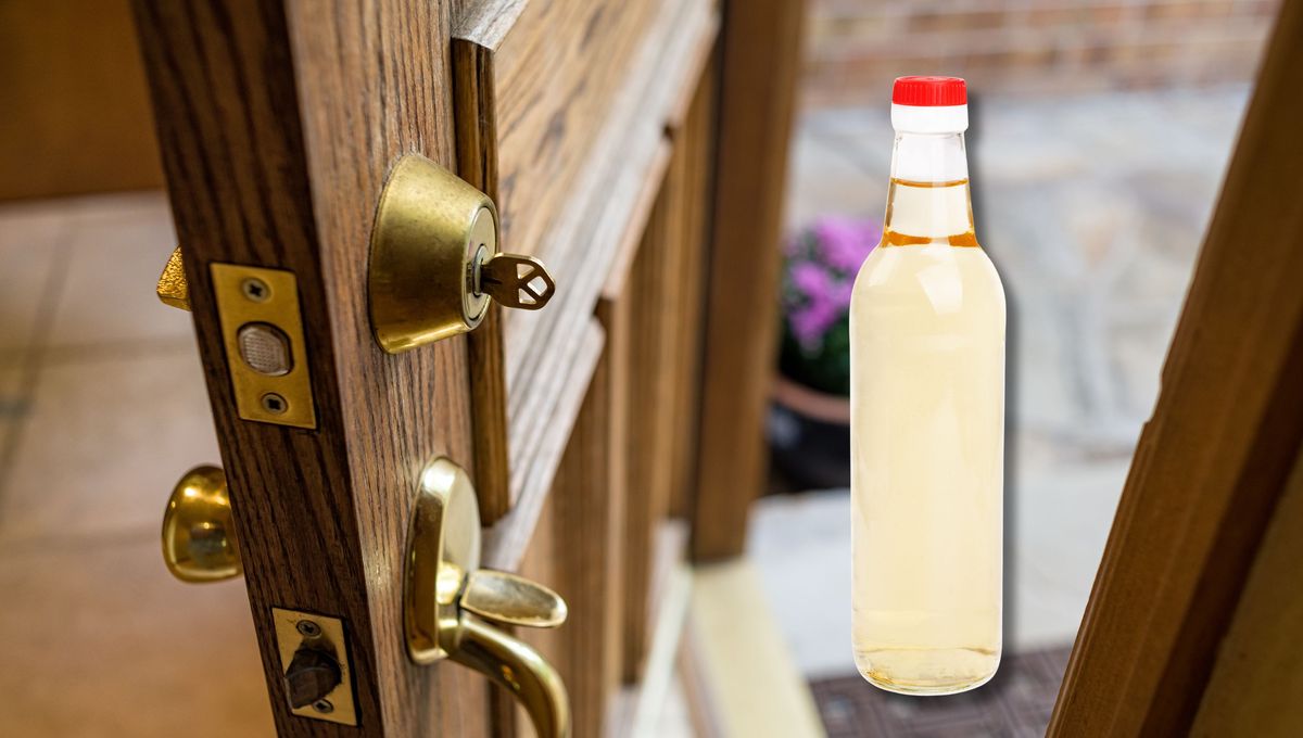 Rocía vinagre debajo de las puertas de la casa con ayuda de un atomizador. Rocía vinagre debajo de las puertas de la casa con ayuda de un atomizador. 