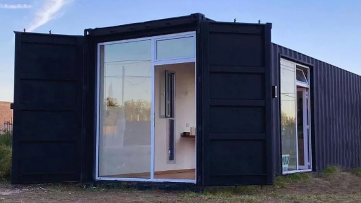 Casa contenedor que ofrecen en Mercado Libre.