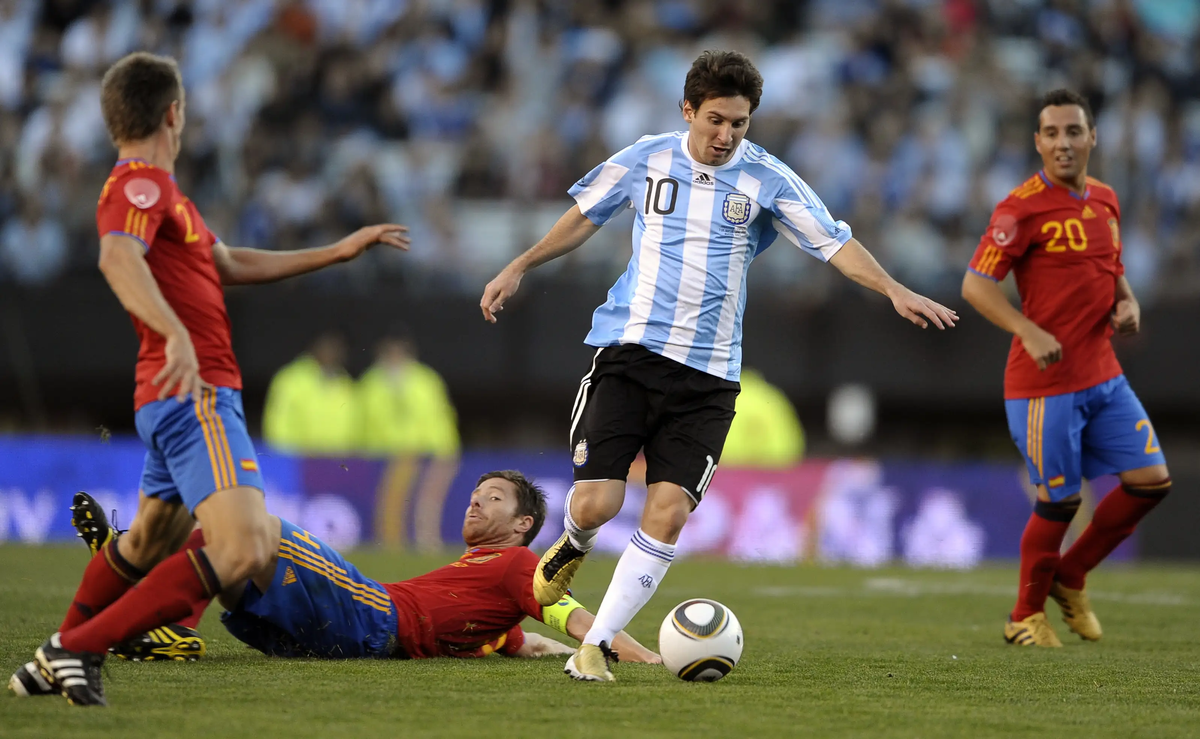 La Selección argentina le ganó 4-1 a España en un amistoso disputado en 2010.