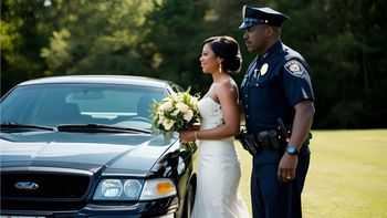 Video: la policía los frenó por exceso de velocidad... ¡y era la novia camino al altar!