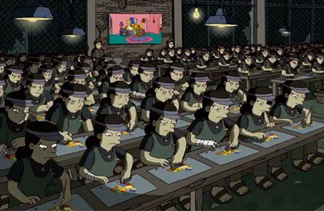 Los Simpson despotricaron contra FOX en la presentación de un capítulo sobre trabajo esclavo