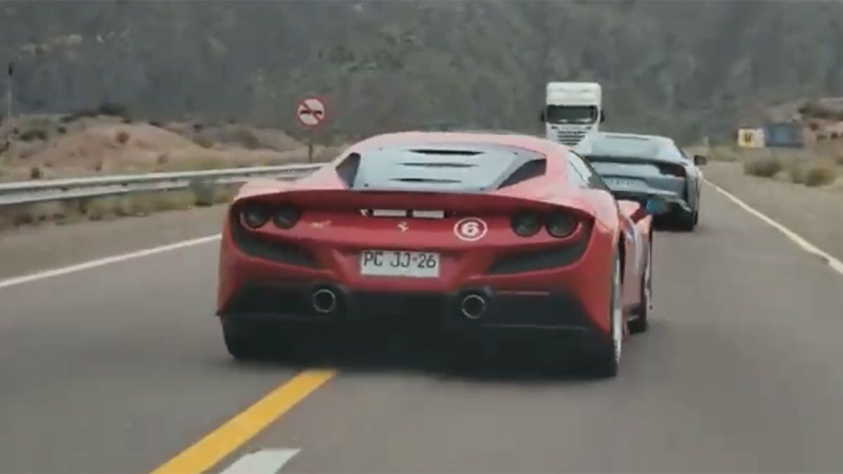 Hubo maniobras peligrosas de las Ferrari en la ruta internacional.