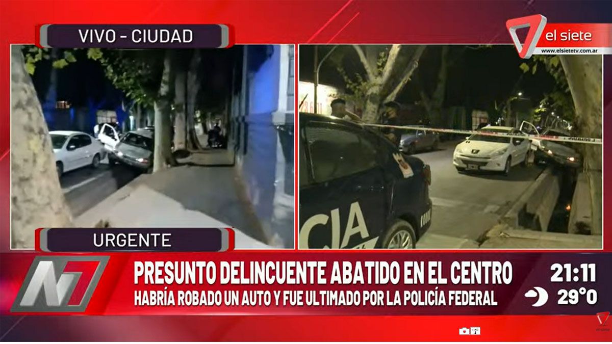 Un supuesto ladrón fue abatido por personal de la Policía Federal en la calle Catamarca casi Salta. El acompañante resultó muy golpeado y fue atrapado.
