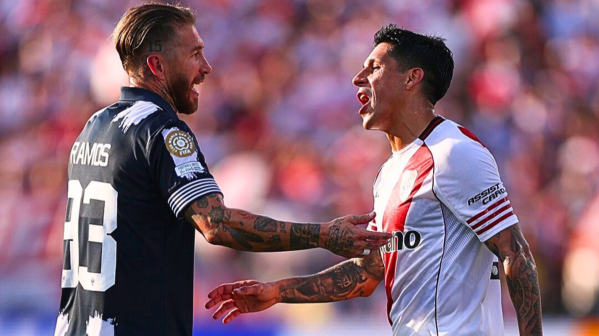 Sergio Ramos y Enzo tuvieron un cruce en el Rose Bowl.