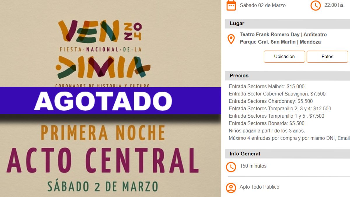 Así luce la web de la venta de entradas.