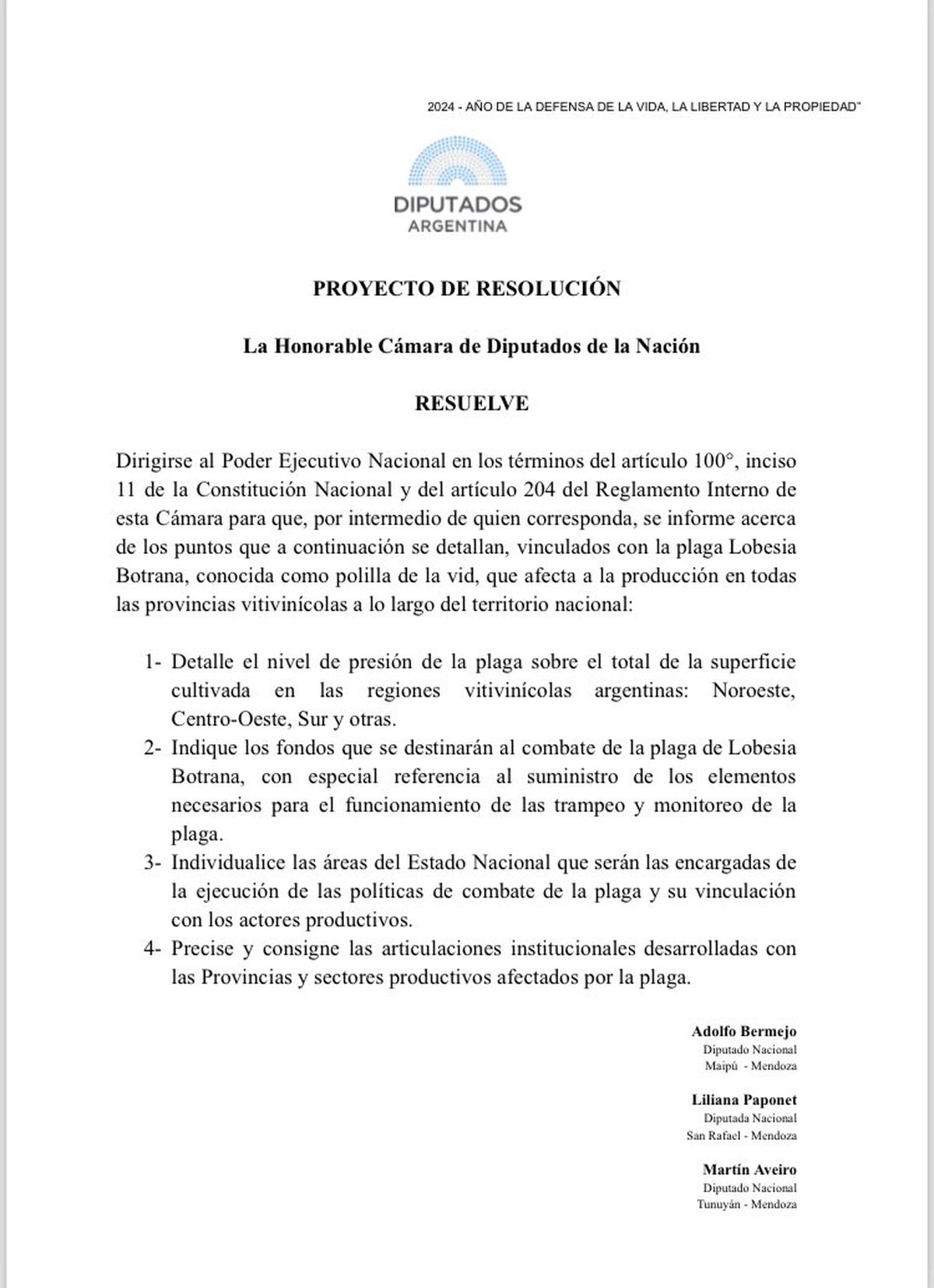 El proyecto que presentó el peronismo en el Congreso. El proyecto que presentó el peronismo en el Congreso.