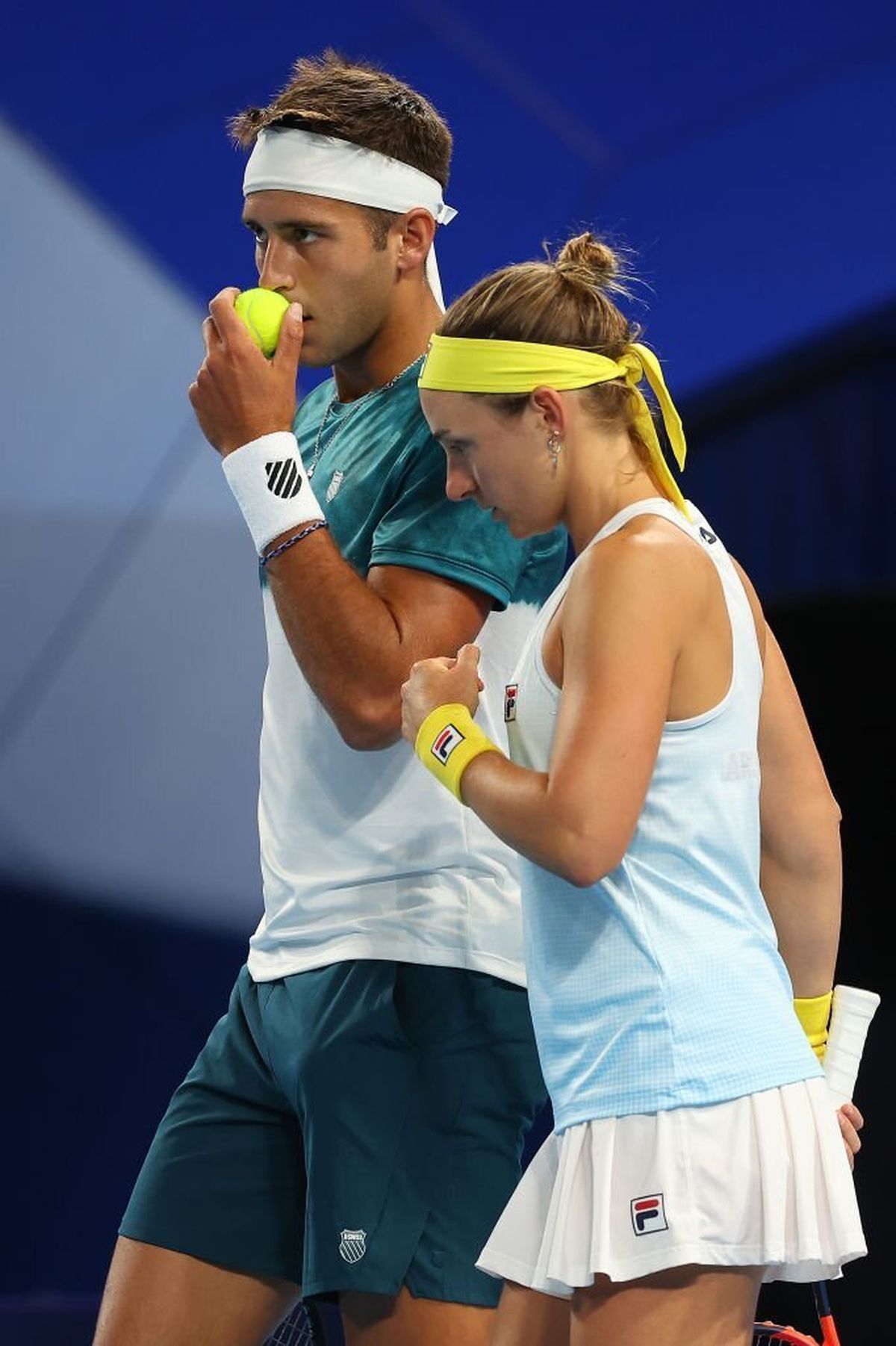 Nadia Podoroska y Tomy Etcheverry jugaron el doble mixto en la United Cup 2023