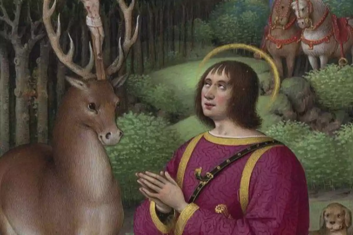 San Eustaquio tuvo una visión y se convirtió al cristianismo. San Eustaquio tuvo una visión y se convirtió al cristianismo. 
