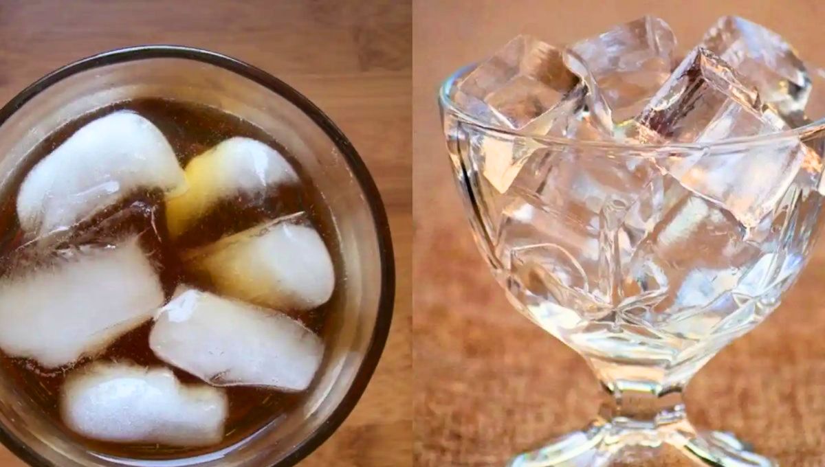 Según la temperatura y el agua que usamos, el hielo puede ser blanco o transparente. Según la temperatura y el agua que usamos, el hielo puede ser blanco o transparente. 