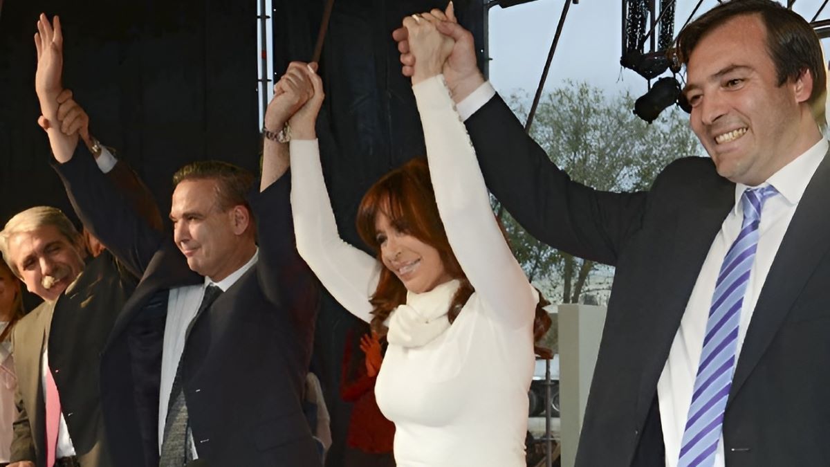 Aníbal Fernández, Miguel Ángel Pichetto, Cristina Kirchner y el ministro de Justicia, Martín Soria. 