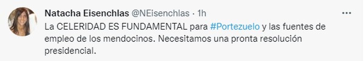 La presidenta provisional del Senado mendocino, Natacha Eisenchlas, se expresó tras conocer los detalles del encuentro.