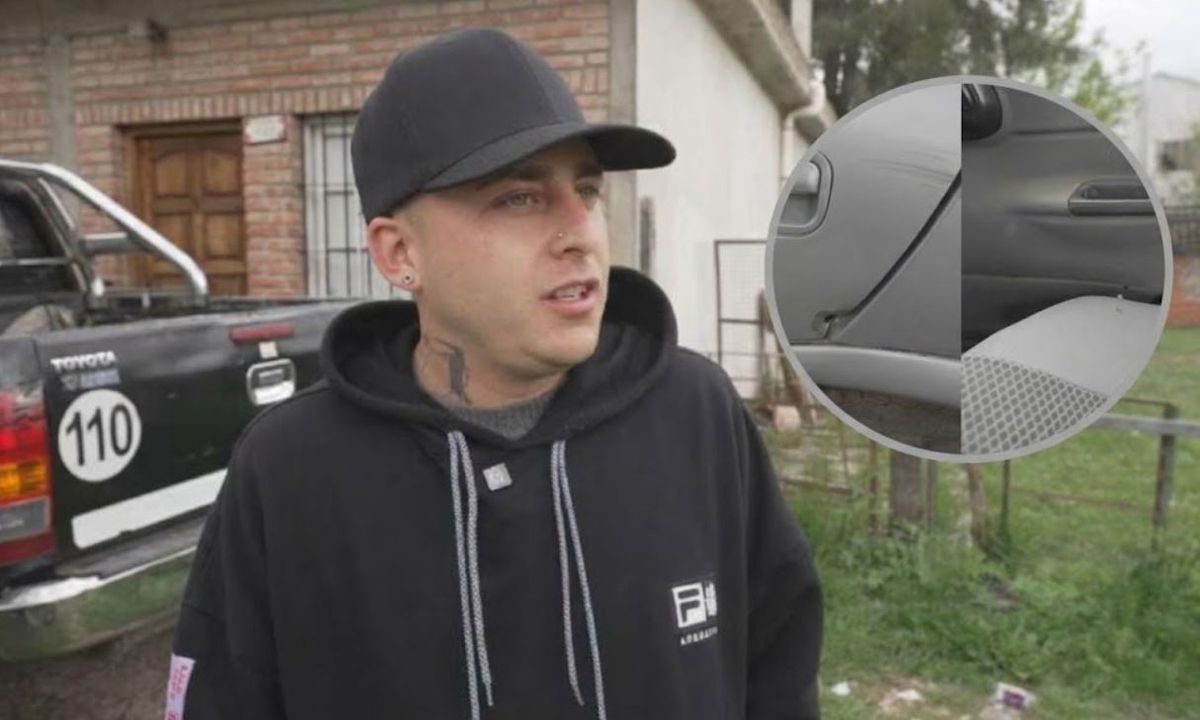 Los balazos en el auto del sodero, que asegura no tener nada que ver con la ex del agresor. Fotos: gentileza&nbsp;