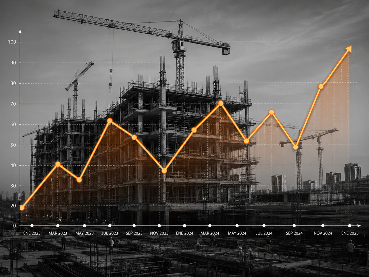 Según el índice que mide Red Edificar, la construcción ha atravesado marcados picos en los últimos 3 años Según el índice que mide Red Edificar, la construcción ha atravesado marcados picos en los últimos 3 años