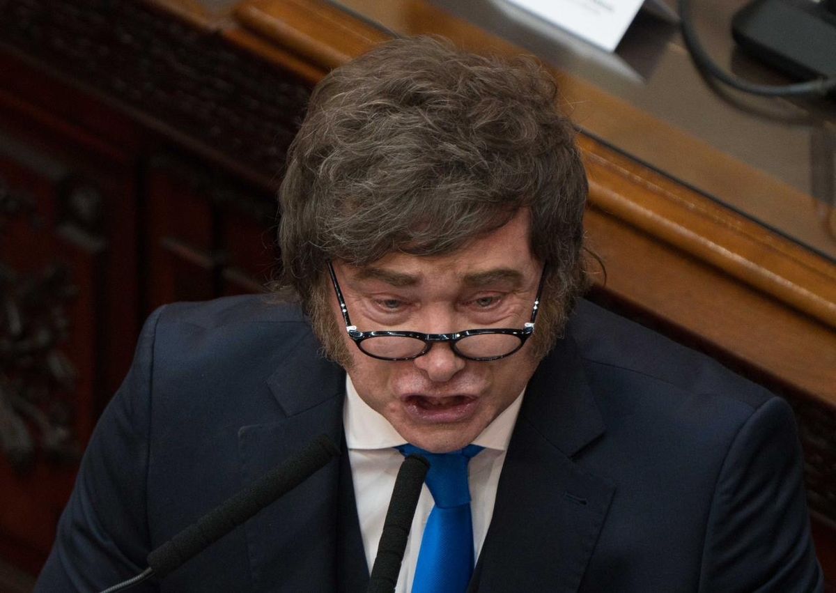 Un enérgico Javier Milei en el Congreso.