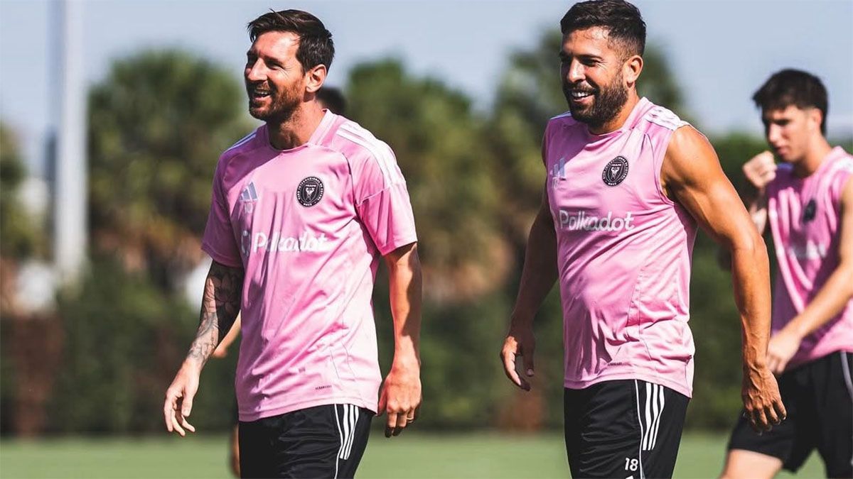 Lionel Messi y su amigo Jordi Alba.