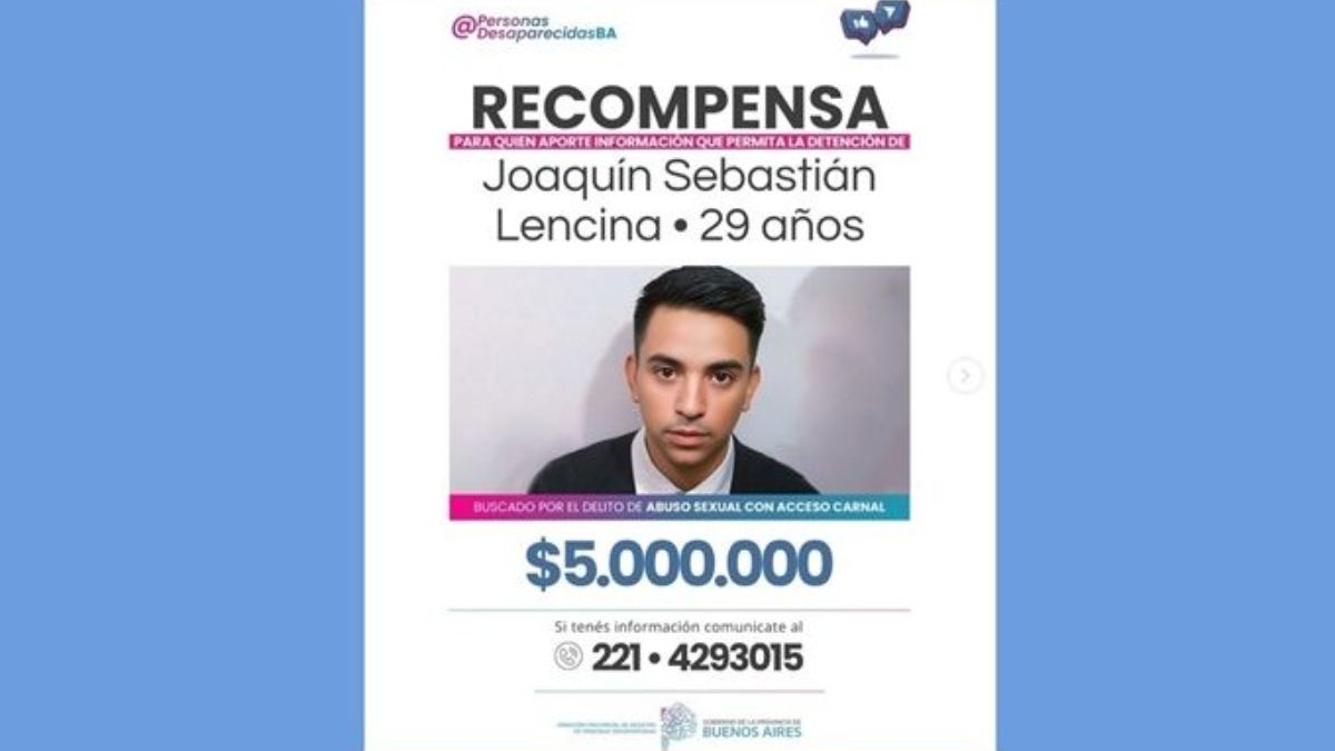 El pedido de recompensa para dar con el abusador sexual.