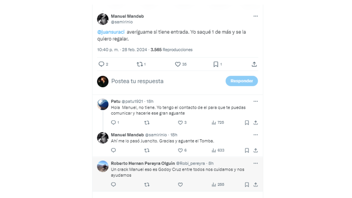 Otro hincha de Godoy Cruz le regaló la entrada a Jesús para que pueda ver el partido en las gradas. Otro hincha de Godoy Cruz le regaló la entrada a Jesús para que pueda ver el partido en las gradas.