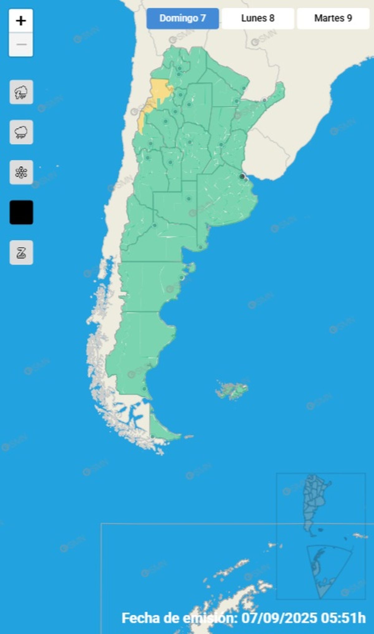 Estas son las provincias afectadas este domingo Estas son las provincias afectadas este domingo