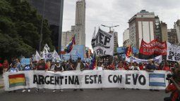 Marchas en Buenos Aires en favor de Evo Morales