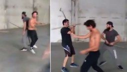 El entrenamiento de Benjamín Vicuña en cuero y con espadas al estilo samurai