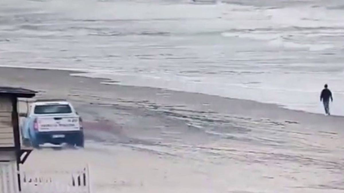 Video: robó, la Policía lo persiguió y se metió al mar para no ser detenido