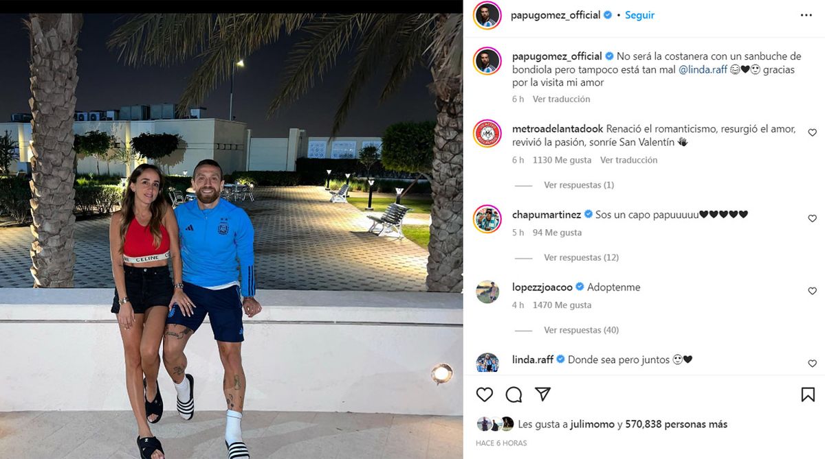 El Papu Gómez recibió la visita de su familia en pleno Mundial Qatar 2022.
