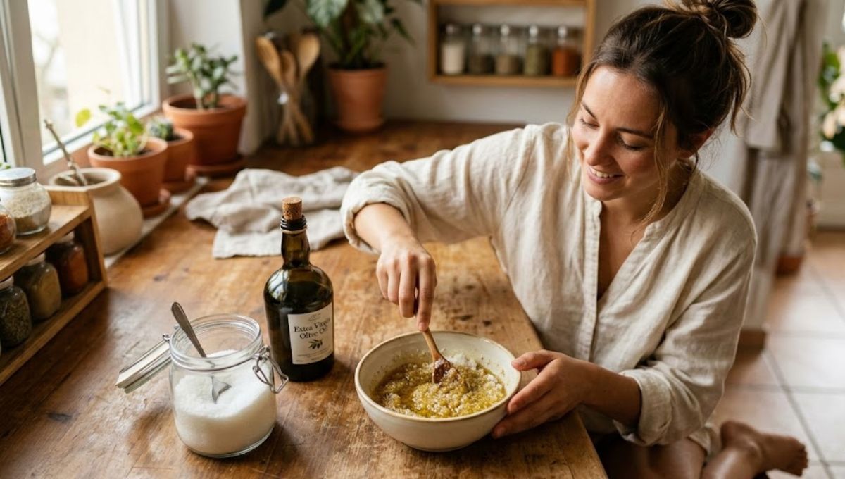 Mezclar azúcar con aceite de oliva: por qué recomiendan hacerlo y para qué sirve