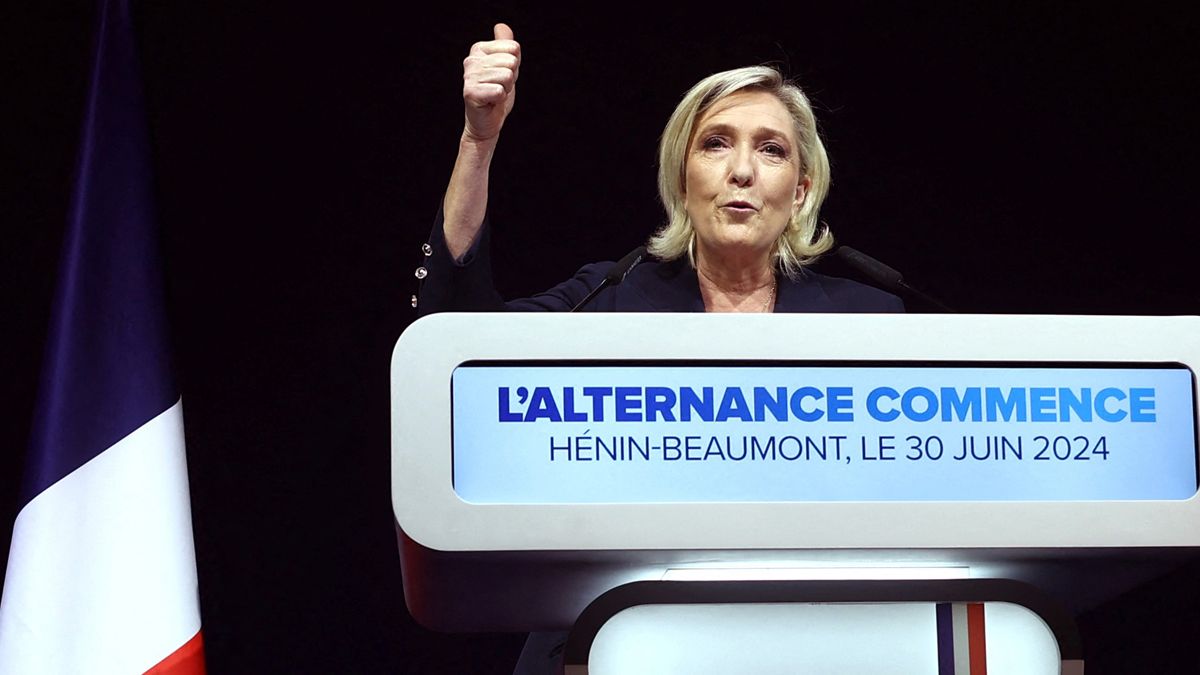 Marine Le Pen lideraba en la primera ronda de las elecciones parlamentarias de Francia.&nbsp;