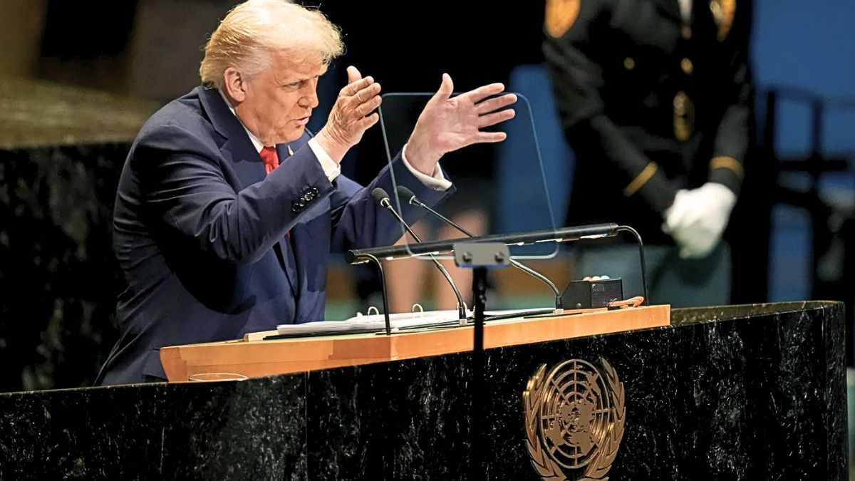 Donald Trump durante su discurso en la Asamblea Anual de la ONU.