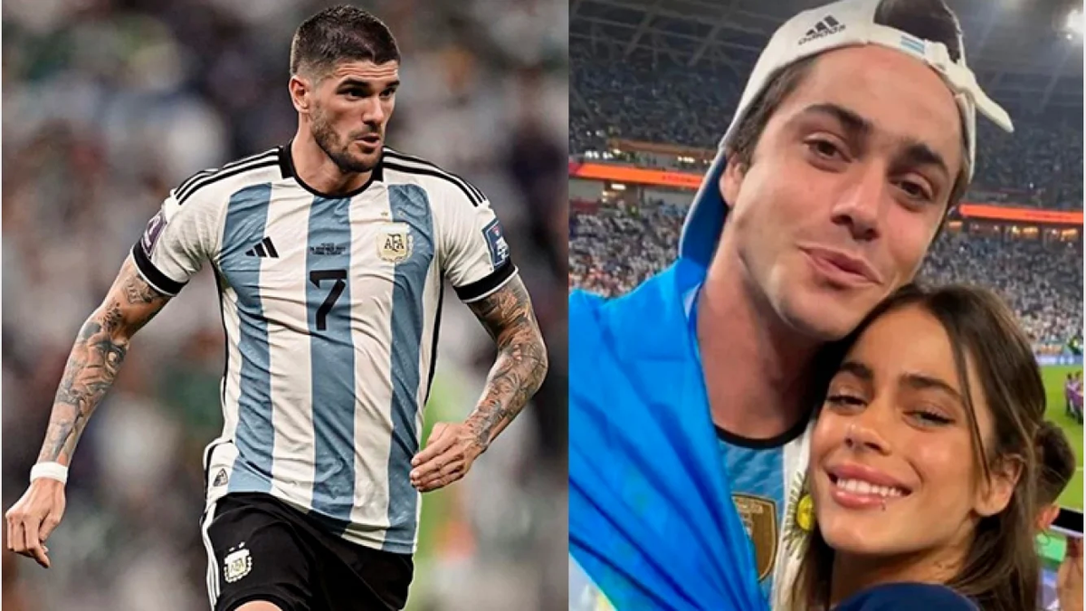 Tini redobló la apuesta con la camiseta que llevó para alentar a Rodrigo de Paul